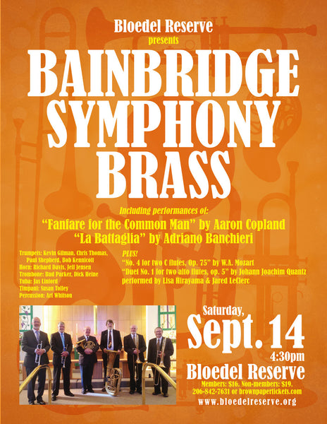Bainbridge Symphony Orchestra Brass Ensemble and Flute Duo at Bloedel Reserve